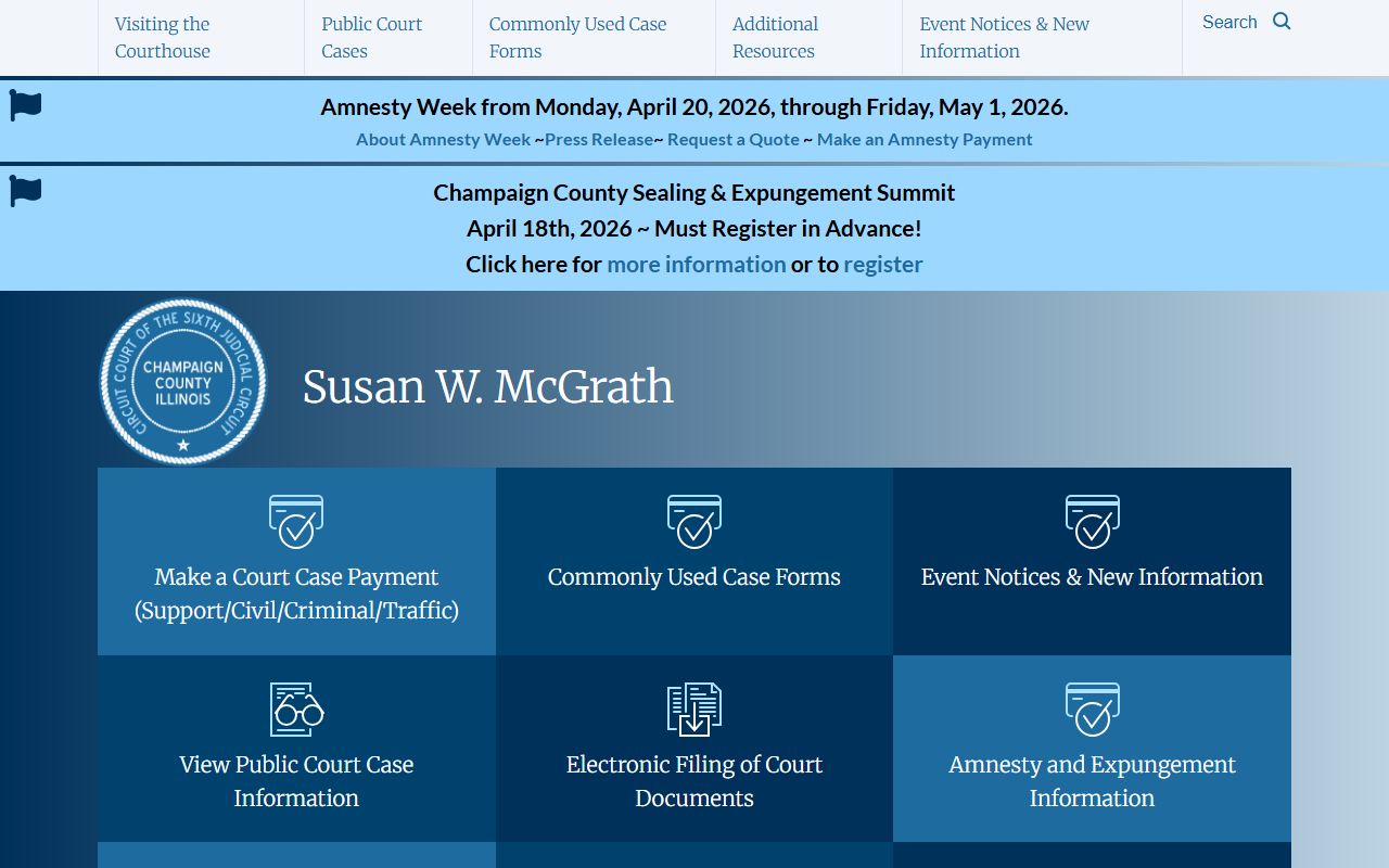 Champaign County Circuit Clerk website homepage