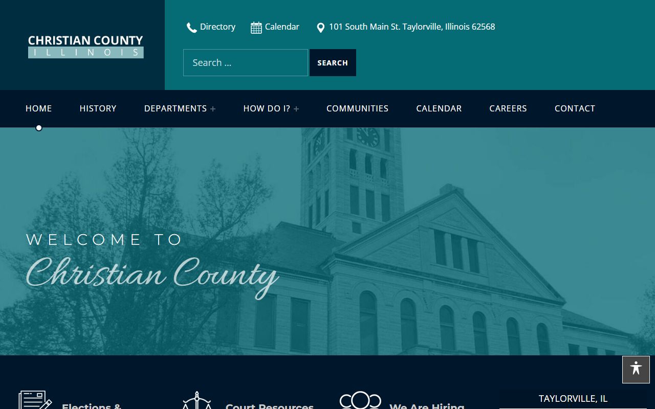 Christian County government homepage for bankruptcy records and county services