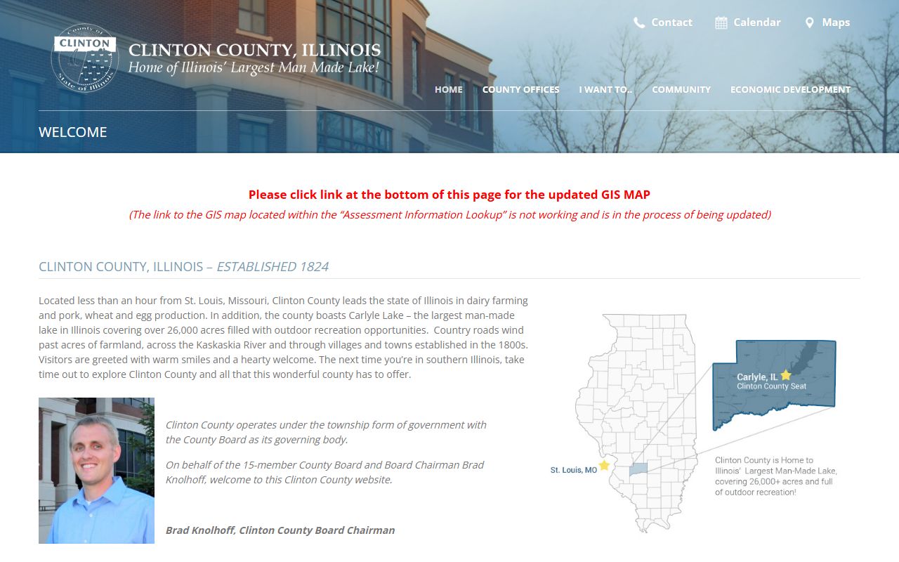 Clinton County government homepage for bankruptcy records information