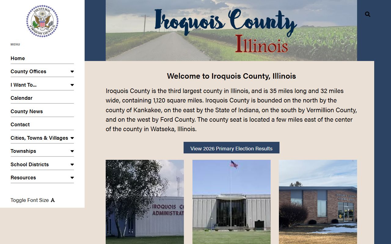 Iroquois County government homepage for bankruptcy records research