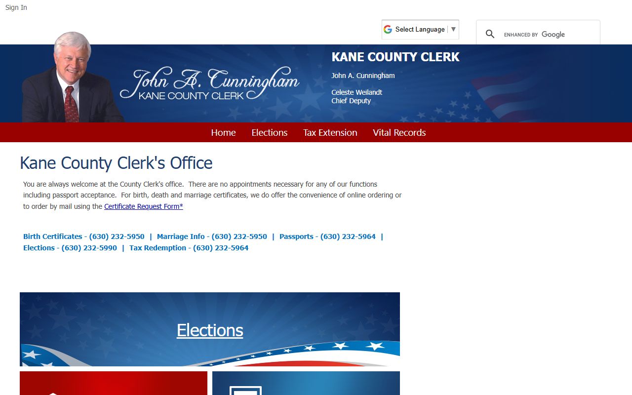 Kane County Clerk website for bankruptcy records and property info