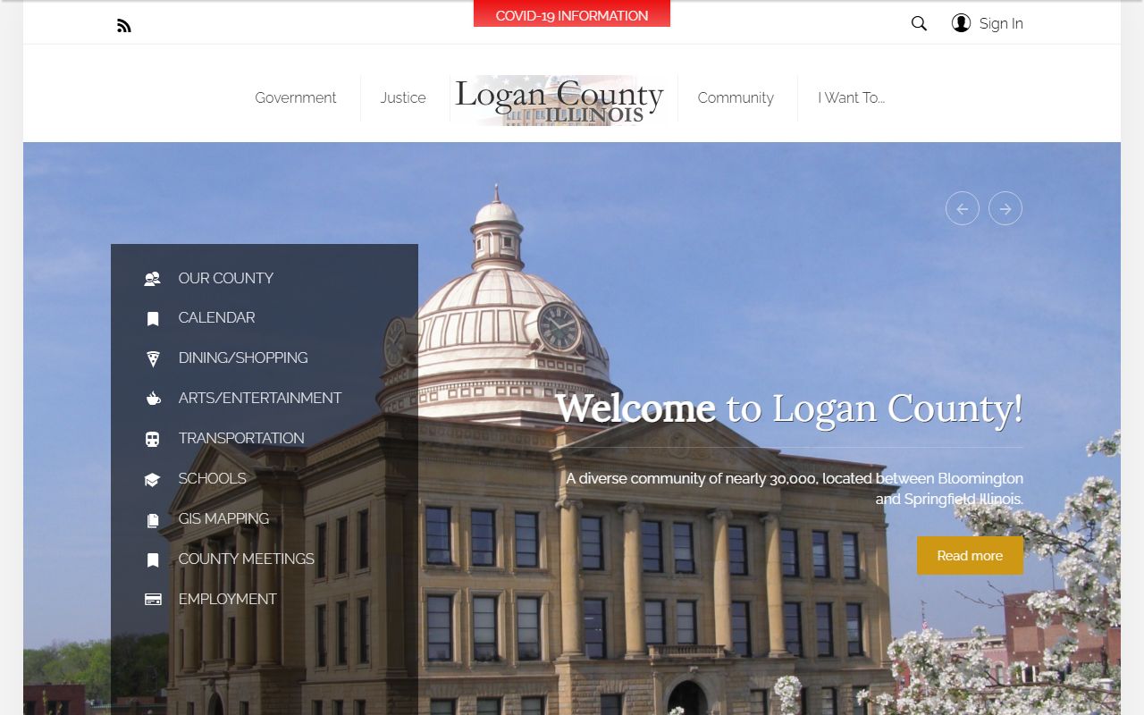 Logan County government homepage for bankruptcy records research