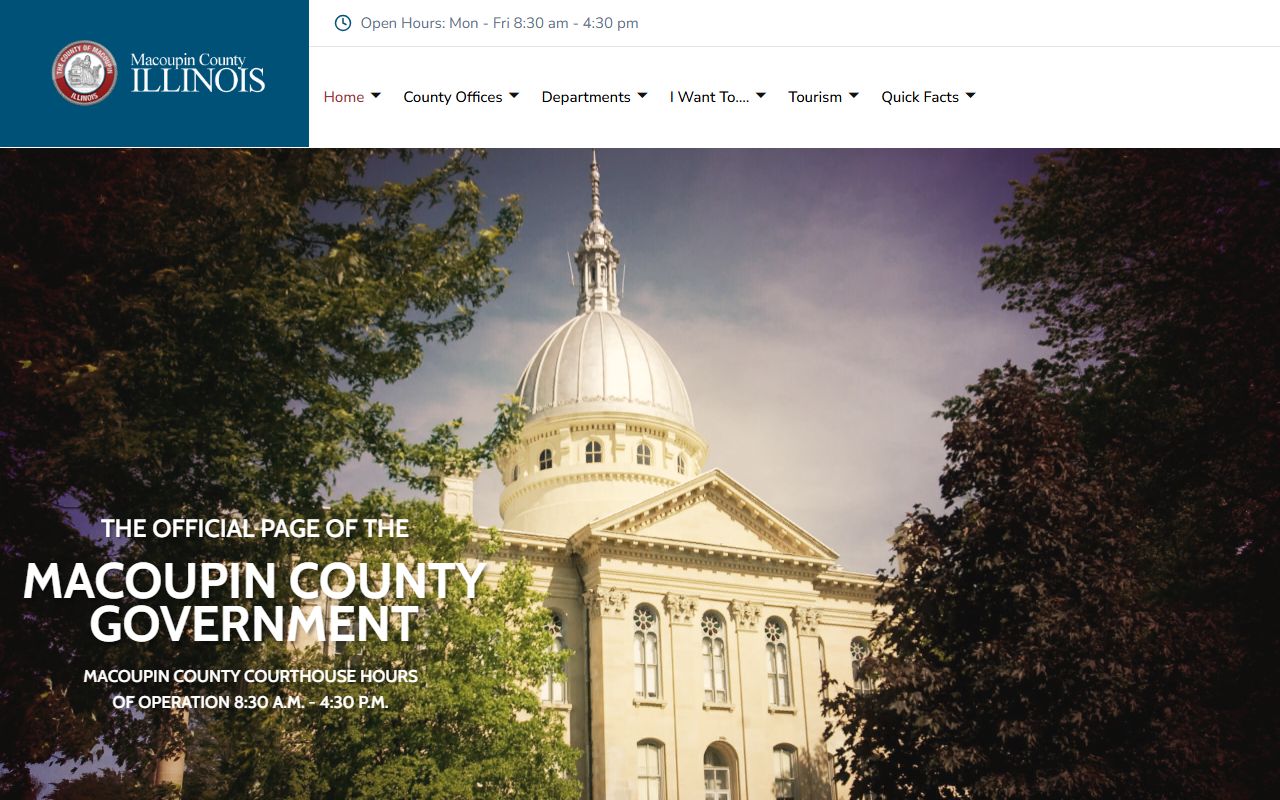 Macoupin County government homepage for bankruptcy records information