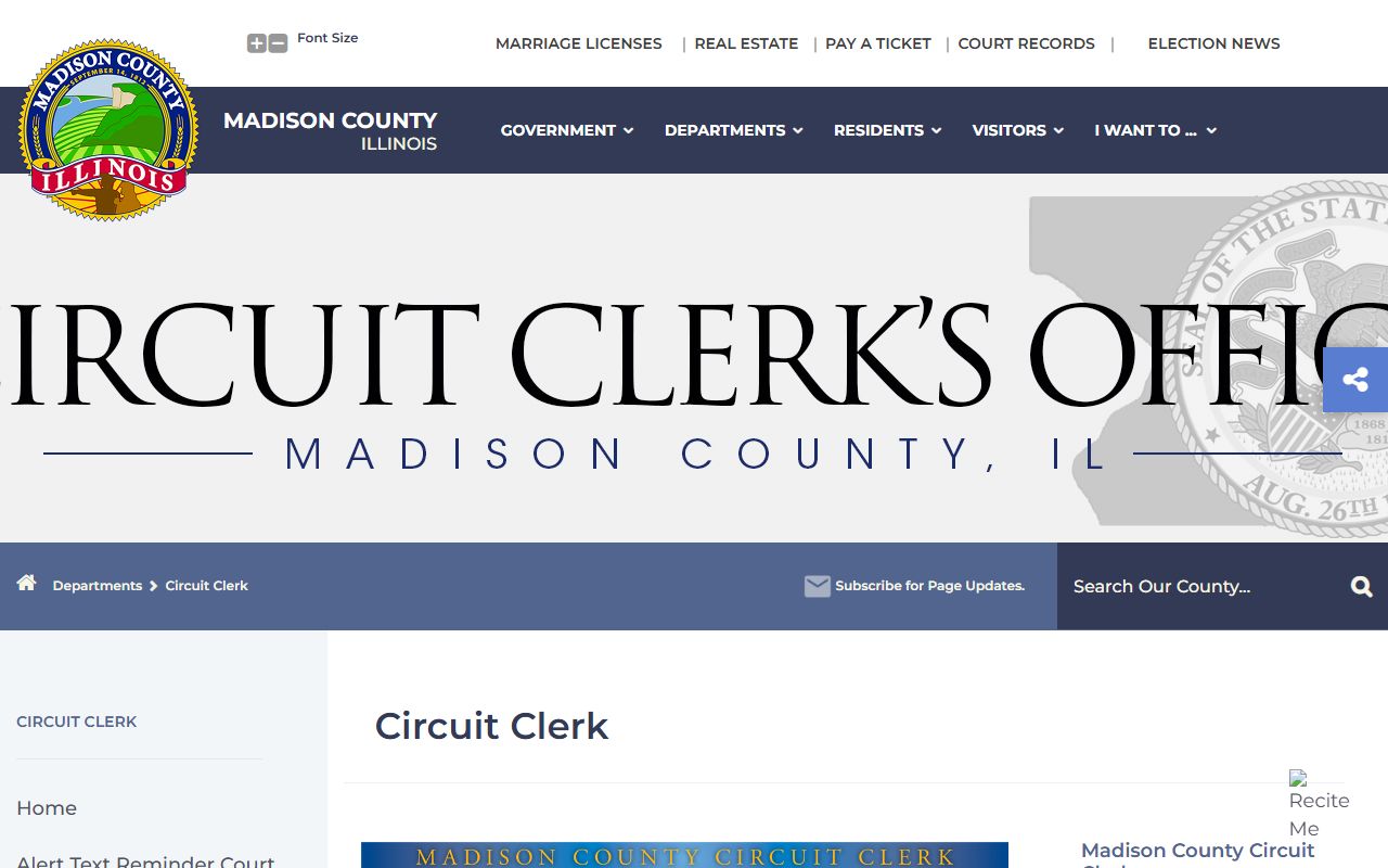 Madison County Circuit Clerk website for court records access