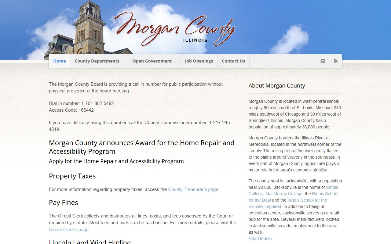 Morgan County government homepage for bankruptcy records