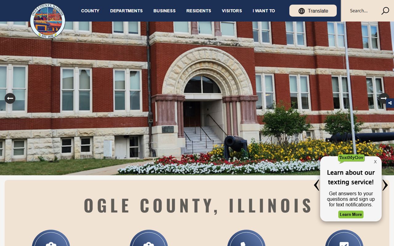 Ogle County government homepage for bankruptcy records research