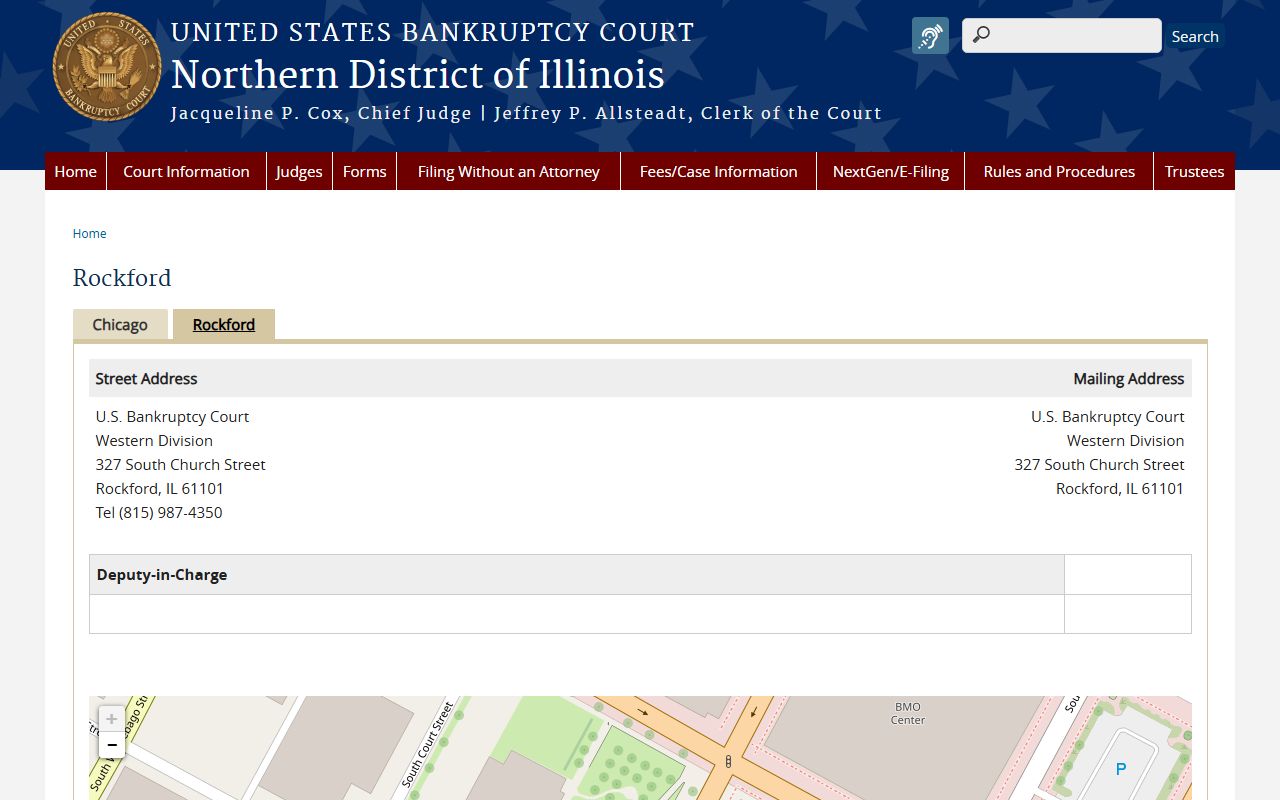 Northern District Rockford office location for bankruptcy records