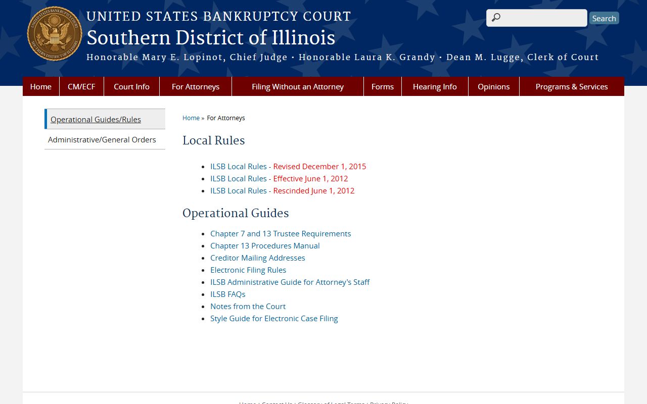 Local rules for Illinois bankruptcy court